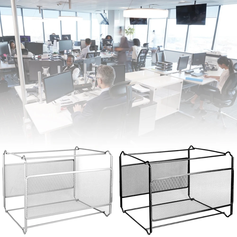 A4 Letter Size Hanging File Folder Box Mesh Metal File Organizer Box Desk Storage Holder Shelf Holder Storage For Office Home