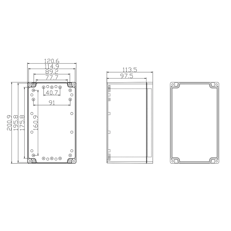 200*120*113mm Plastic Protective Case Waterproof Cover Electronic Instrument Enclosure DIY Box Enclosure Junction Box White