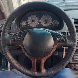 Custom Car Steering Wheel Cover E46 2000-2006 5 Series E39 2000-2003 E53 X5 2003 Z3 E36 Steering Wheel Cover For BMW 3 Series