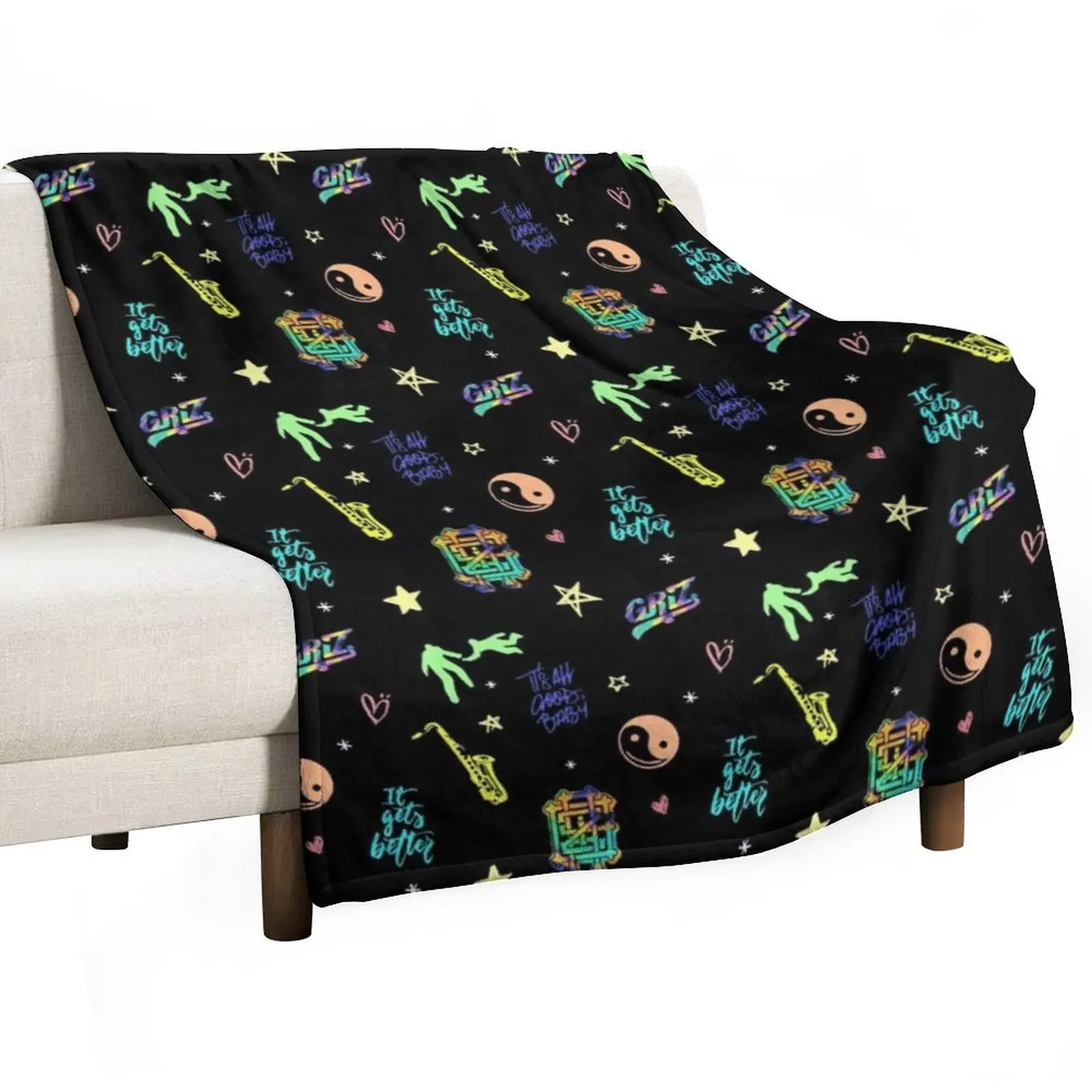 

Griz Pattern in Color Throw Blanket Kid'S for sofa Blankets For Bed Sofa Blankets