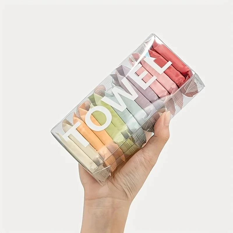 2pcs Portable Compressed Face Towels - Quick Dissolve, Polyester/ Blend -For Hiking, Camping, Travel & Outdoor Adventures.