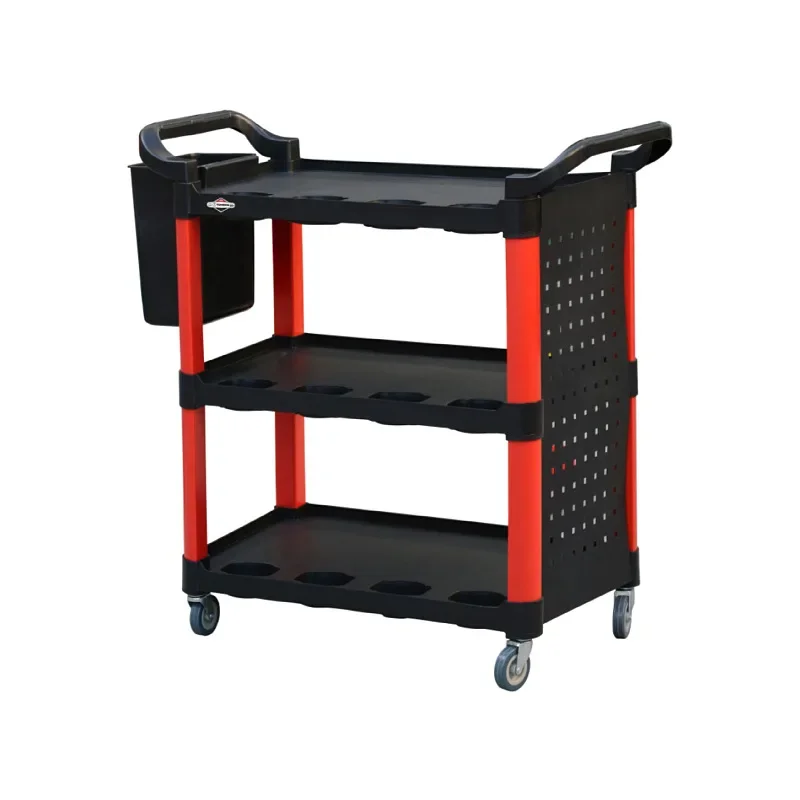 Car Wash Shop Car Beauty Tool Car Special Multi-function Plastic Three Layers Mobile Storage Trolley Shelf Car Repair Trolley