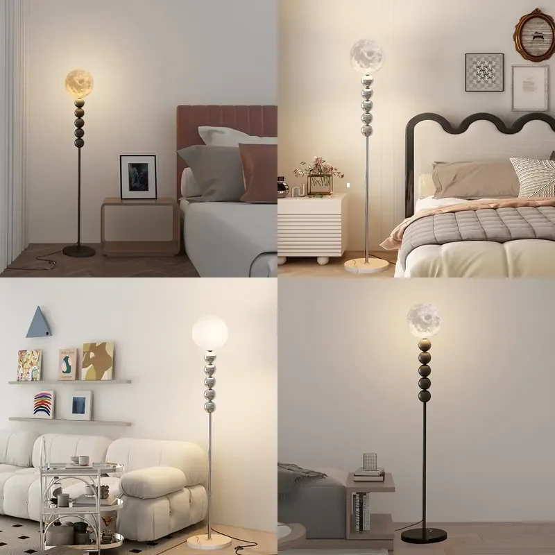 for New modern simple cream style creative spherical floor lamp, bedroom bedside table lamp next to the sofa in the living