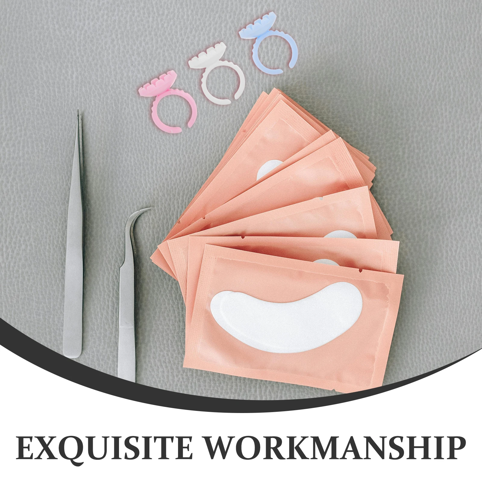 300Pcs Lash Extension Glue Rings Disposable Glue Holder Cups Eyelash Adhesive Tray Professional Lash Supplies Multi Color