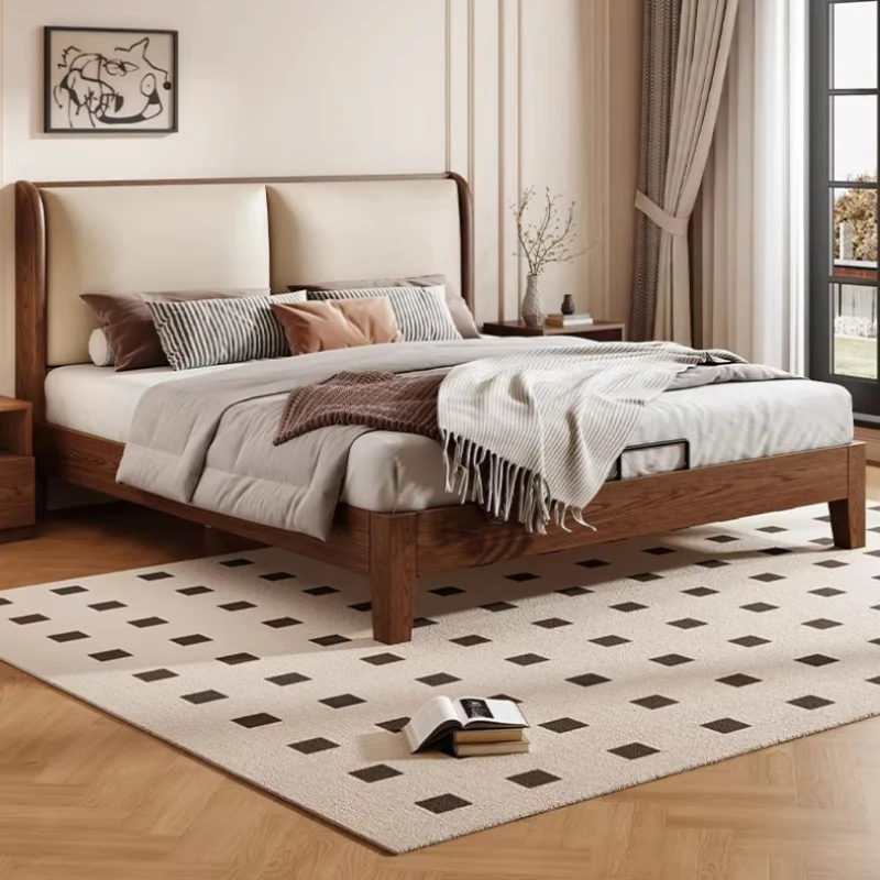 

Design Wooden Bed Luxury Bedroom Bedroom Double Single European Simple Bed Headboards Modern Letto Matrimoniale Unique Furniture