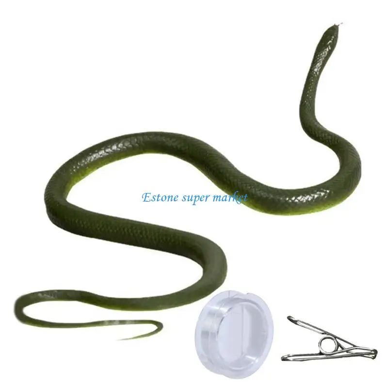 090B Novelty Realistic Snake Prank Toy Clip On Snake Person Practical Joke Toy Interesting Snake Pranks Party Supply