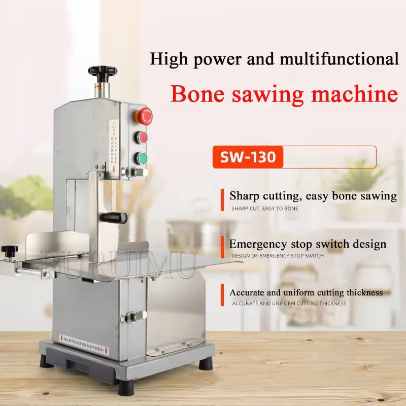 Electric Meat And Bone Saw Machine Desktop Commercial Frozen Meat Bone Cutting Machine For Cut Bone Trotter Ribs Fish Meat Beef