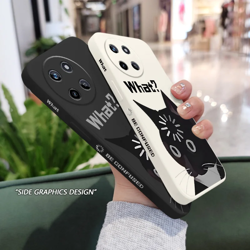 

Dumb Cute Cat Phone Case For OPPO Realme 14 13 12 11 10 9 9i 8 8i 7 Pro Plus C35 C21Y C25Y C25 4G 5G Liquid Silicone Cover