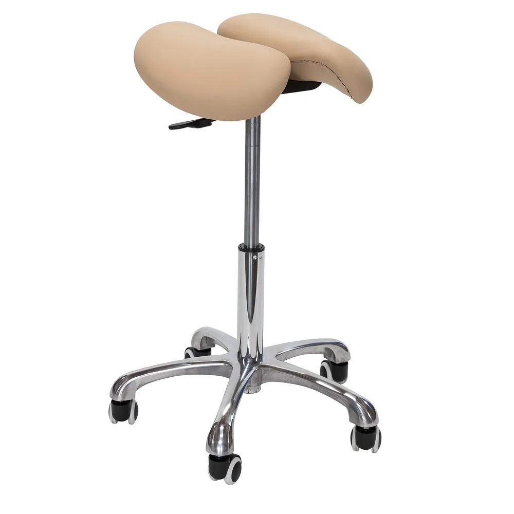 Rolling Stool w. Split Seat (Beige)