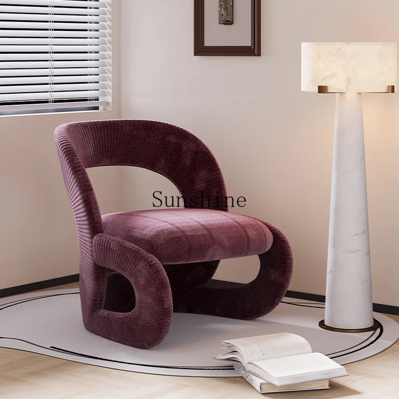 

Light luxury high-end single sofa household small apartment balcony special-shaped back chair