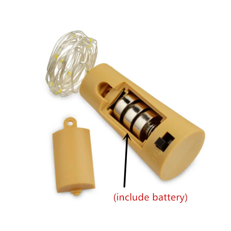 10 Buah 2M 20LED Lampu Gabus Berbentuk Sumbat Botol Lampu Gelas Anggur LED Tali Lampu untuk Bar Natal Pernikahan Dekorasi Rumah 9 Warna