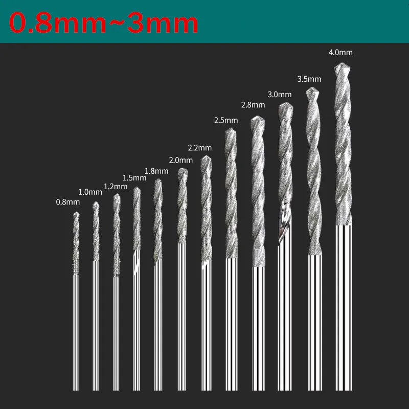 Coated Drill Bit 0.8mm 1mm 1.2mm 1.5mm 1.8mm - 3mm Micro Hss Twist Drill Bit For Tile Stone Marble Brick Hole Drilling