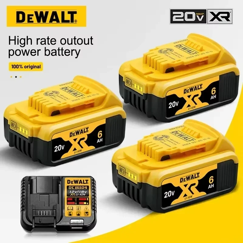 

Новый 100% оригинальный аккумулятор для электроинструмента Dewalt 6 Ач 20 В DCB206 DCB206 20 В DCB205 DCB200 DCB203.DEWALT 20 В аккумулятор