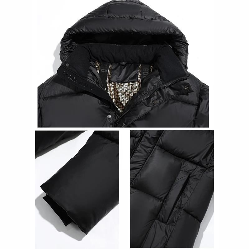 Women Mock Neck PU Down Coat Hooded Zipper Thicken Long Cotton-padded Jacket Oversize Loose Casual Parkas Fall Winter Outerwear