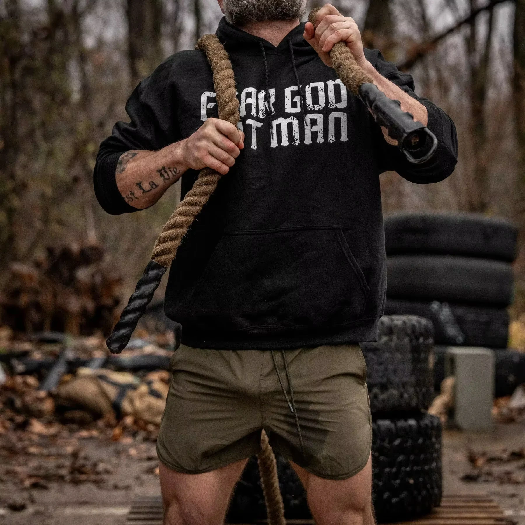 Fleece Hoodie Lined - Hot Fear God Not Man Fleece