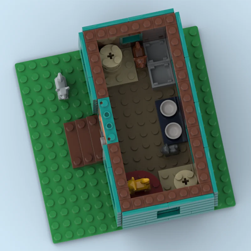 237 قطعة MOC القط لودج مدينة المزرعة نموذج اللبنات هدايا عيد الميلاد لعبة الهندسة المعمارية لتقوم بها بنفسك فكرة التعليم الطوب الاطفال عيد ميلاد #2