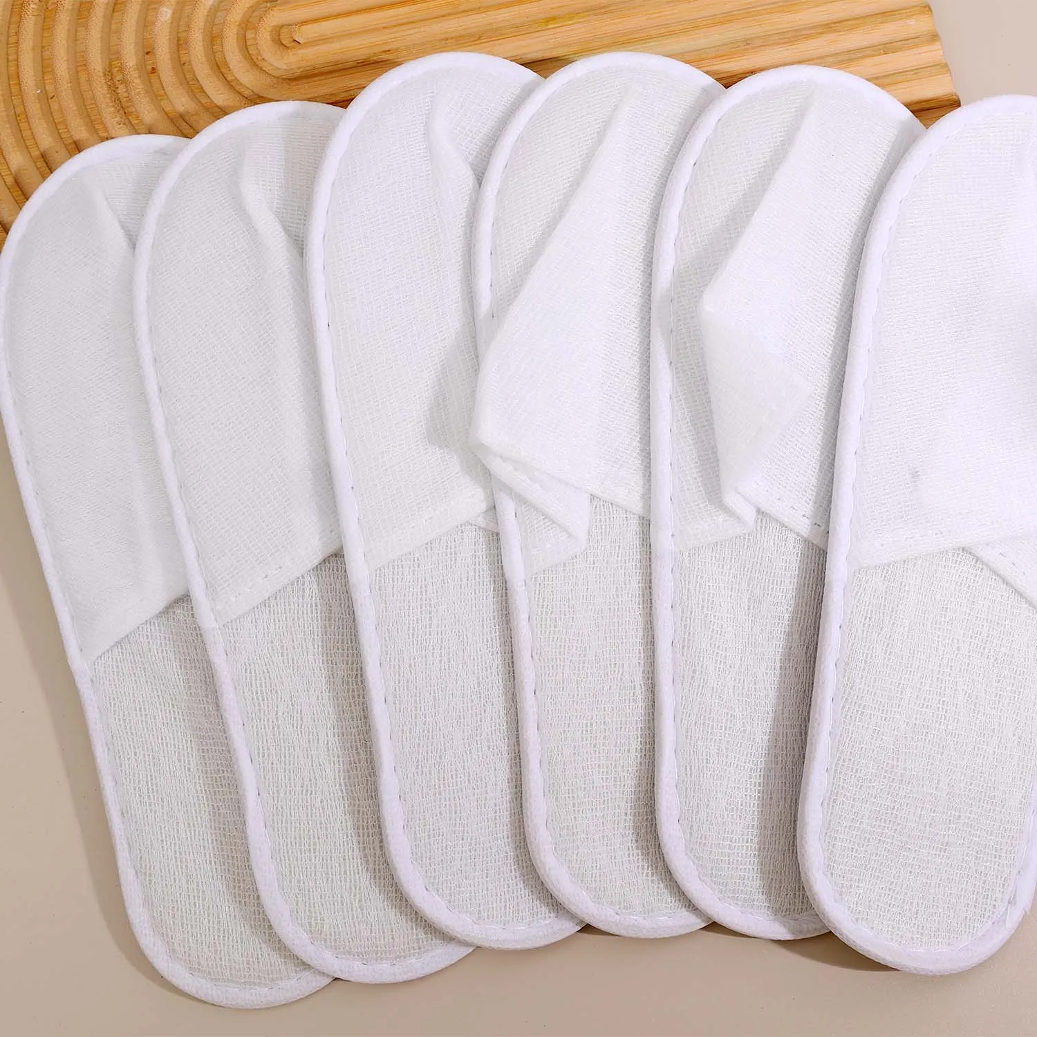 30pairs White Disposable Slippers for Home Guests Travel Hotels Thickened Anti Slip Indoor Disposable Slippers for Women Men view 6