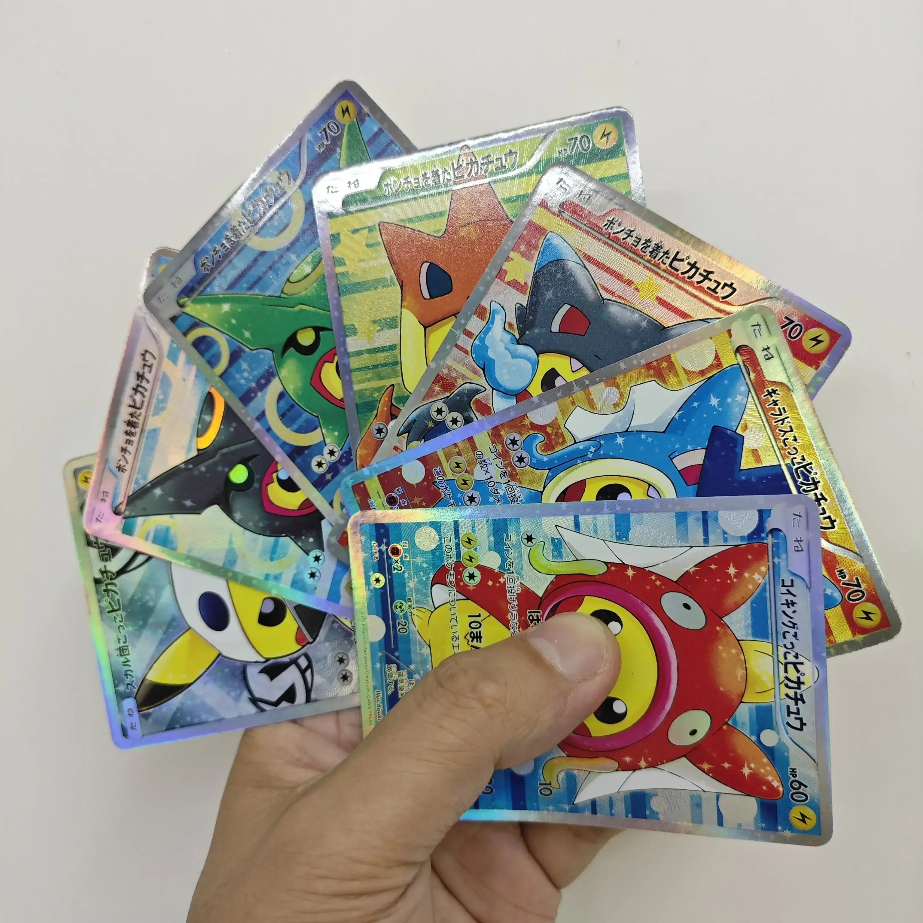 

7Pcs/set PTCG Pokemon DIY Change Outfit Japanese Edition Pikachu Cosplay Card Anime Figure Collection Card Toy Gift Pokemon Card