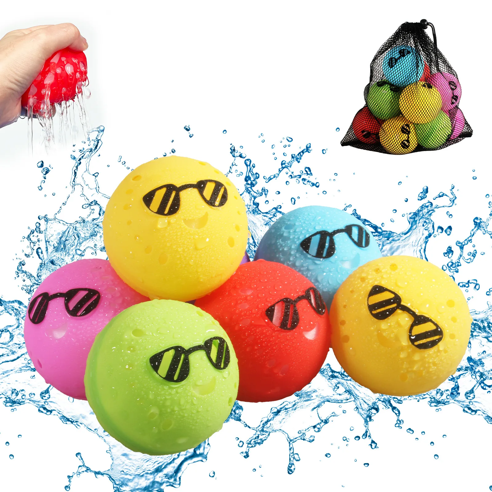 Reusable Water Balloon Fighting Water Ball Toy Magnetic Silicone Water Ball Children's Silicone Water Ball Squirt Toy