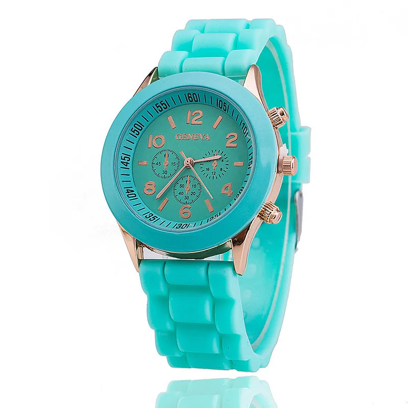 2022 Hot Sales Geneva Brand Silicone Women Watch Ladies Fashion Dress Quartz Wristwatch Female Watch montre montre femme watches