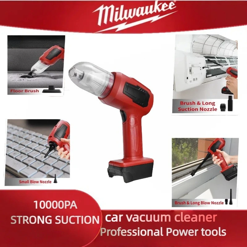 Cordless Handheld Vacuum Cleaner for Milwaukee 18V Battery 2-In-1 Multi-function Dust Collect Machine and Air Blower