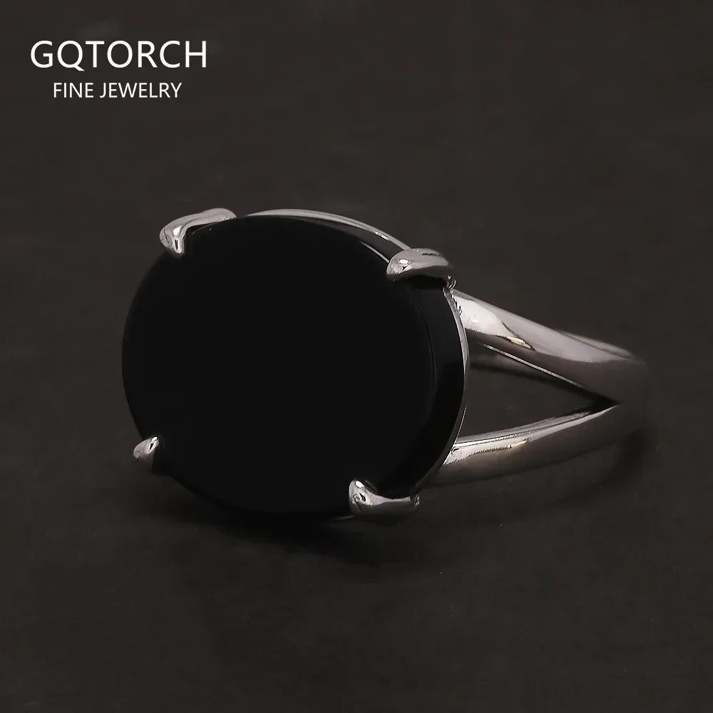 925 Sterling Silver Oval Black Onyx Turkish Ring for Men Women Lapis Lazuli Agate Turkey Ring Prong Setting Elegant Fine Jewelry