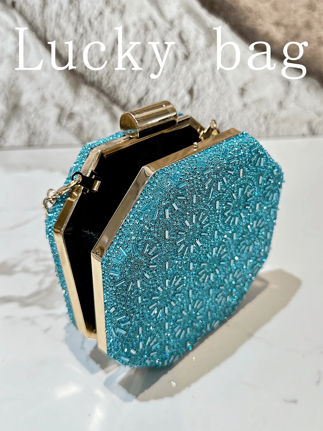 Boutique Rhinestone Clutch Purse Metal Clutches for Women Party Evening Handbags Prom Crystal Clutch Minaudiere Bag,Mini view 3