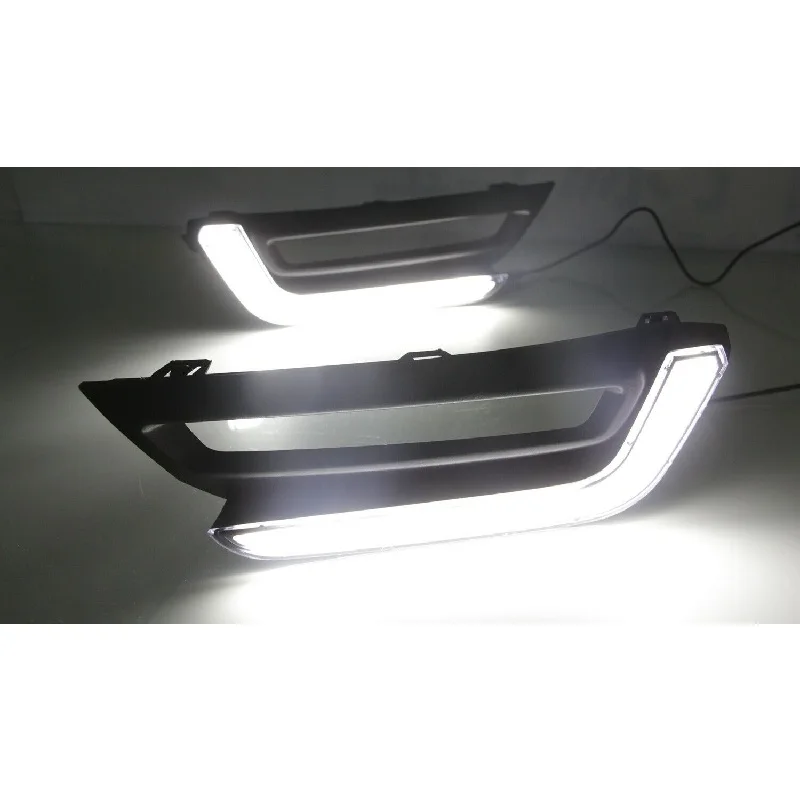 12V 2Pcs LED DRL Daytime Running Fog Light Lamp W/Turn For Honda CRV C-RV 2017-2019 Car accessories