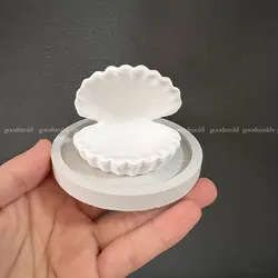 Mini Scallop Jewelry Tray Mold Pearl Storage Box Silicone Molds Cement Seashells Fish Tank Decoration ornament Mold