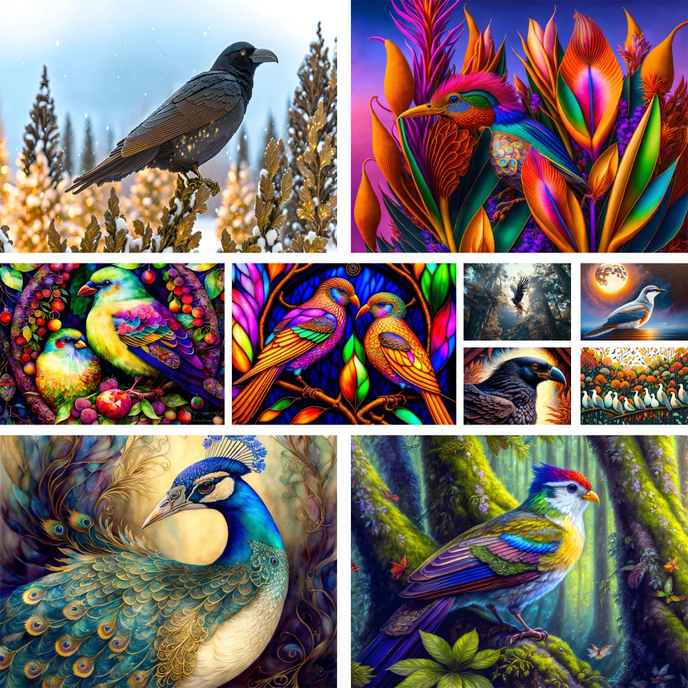 Bird Peacock Pre-Printed Cross-Stitch Embroidery Complete Kit Sewing Handiwork Painting Handmade Different Promotions Home Decor