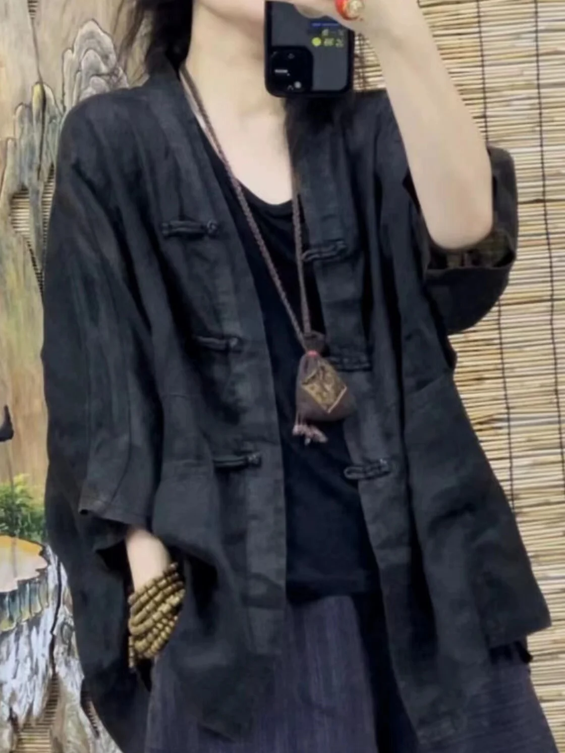 

Retro Japanese Sle Loose Svel irt Coat Button up Cardigan Women's Faionable Breathable Summer Top Large Size