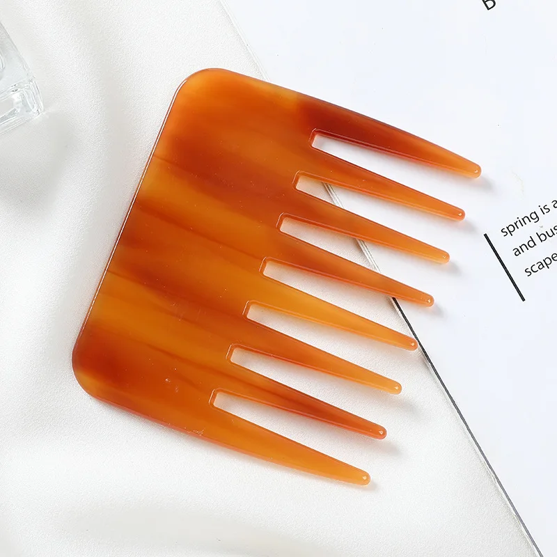 New Korean And Japan Acetic Acid Sheet Hair Comb Anti-Static Comb Stylish And Exquisite Marbling Leopard Print Wide Tooth Comb