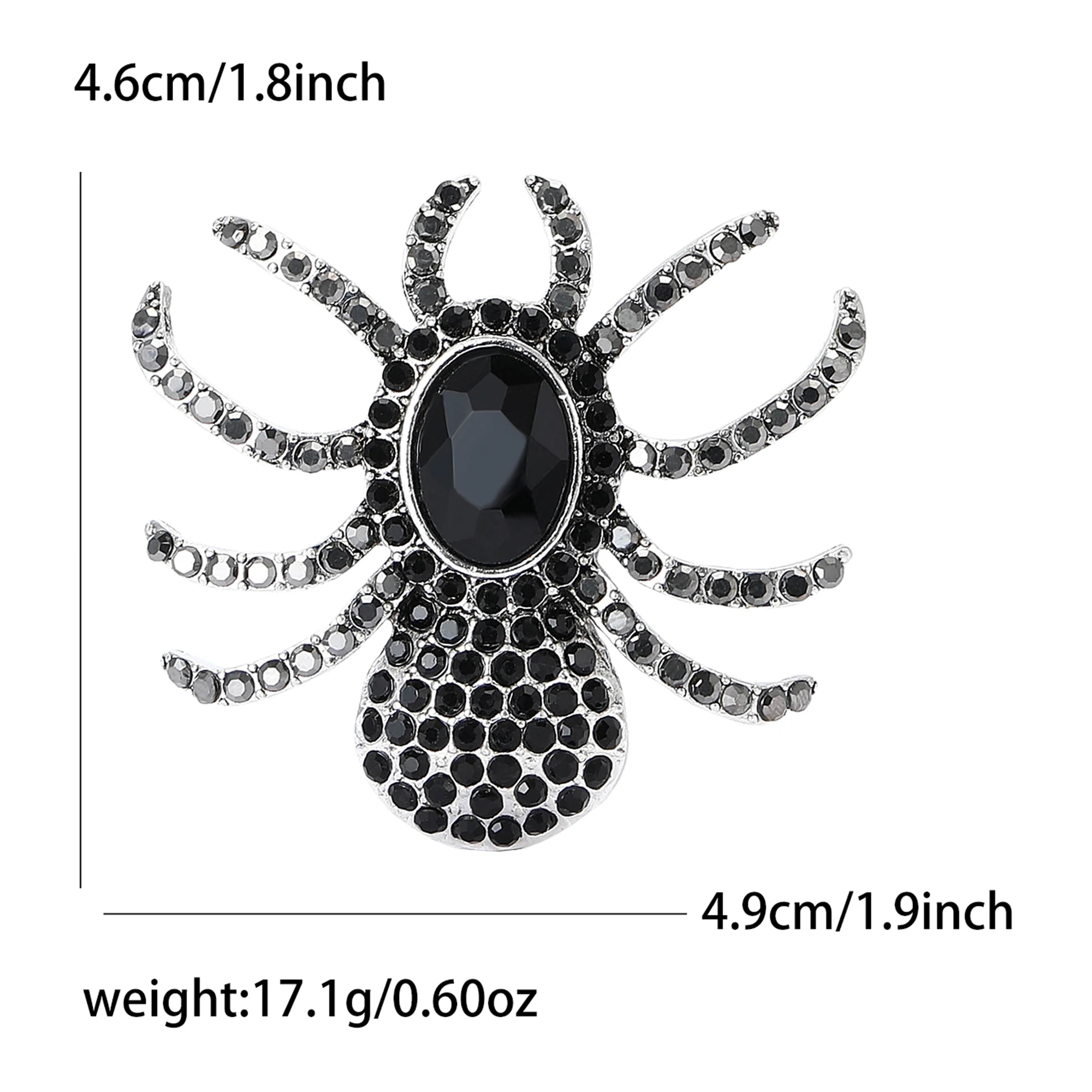 Beaut&Berry Trendy Rhinestone Spider Brooches for Women Unisex Insect Pins Casual Party Accessories New Gifts Friends Decoration