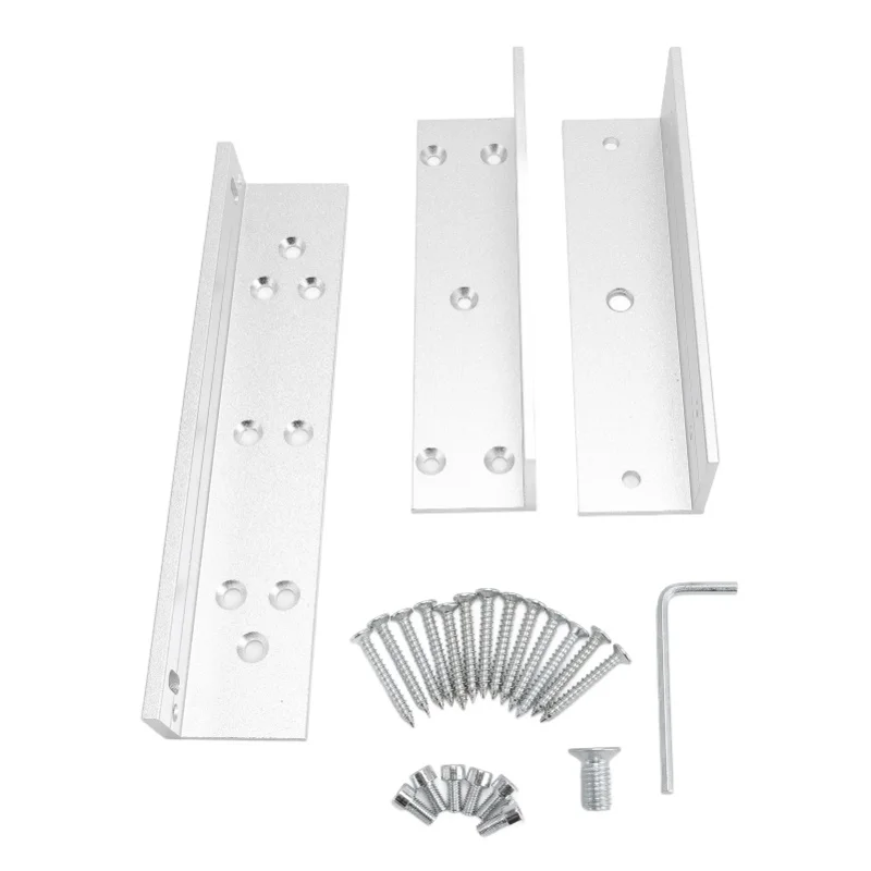 

Внутренний Z-образный кронштейн для двери, усилие удержания 180 кг, из алюминиевого сплава, держатель Z-образной формы для электромагнитного замка