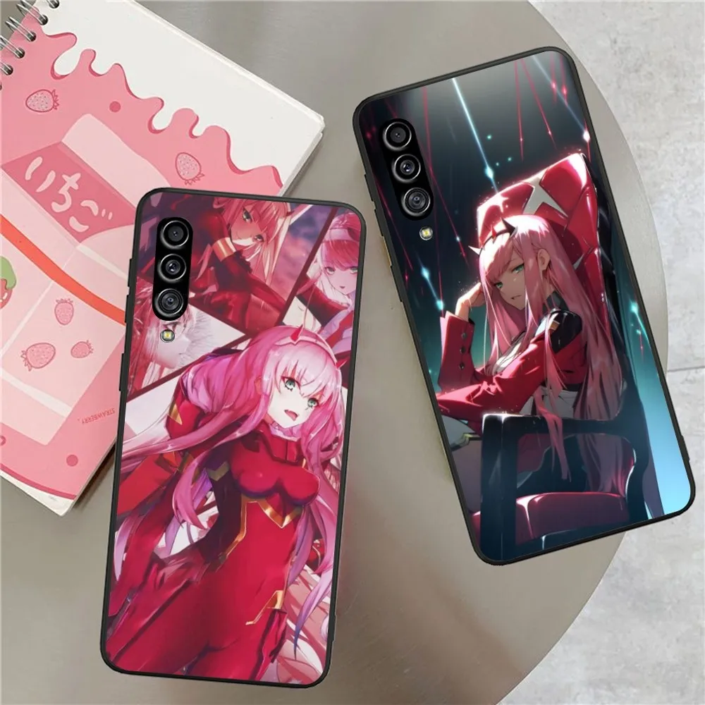 DARLING Zero Two Mobile Phone Case for Samsung Galaxy S23 S22 S21 S10 S9 S8 Plus Ultra Black Soft Phone Cover Funda