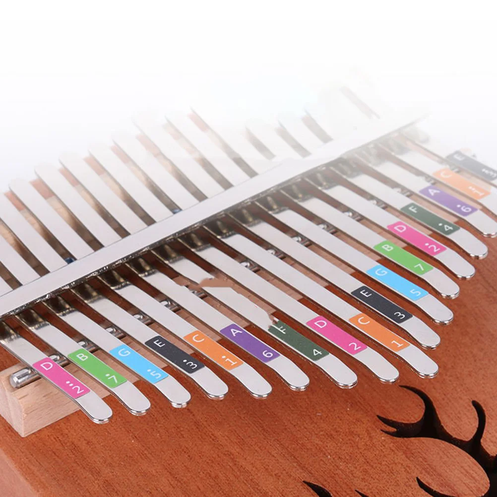 

2 Sheets Phonetic Table of Thumb Piano Kalimba Keyboard Decal Keys Sticker Note Stickers Paper Instrument