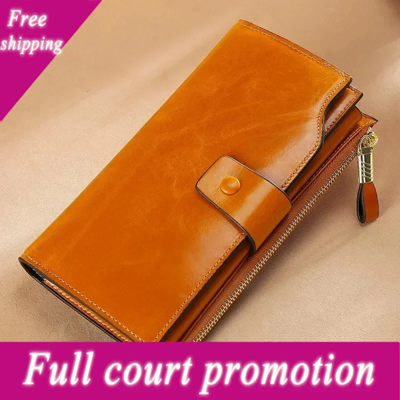 

MAHEU Leather Long Wallet women Genuine leather clutch real cowskin wallet dress party long purse for laies