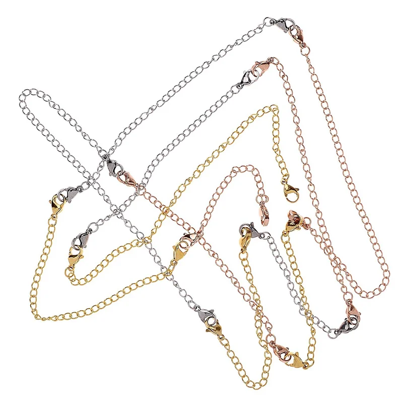 FULL-24 قطعة قلادة من الفولاذ المقاوم للصدأ موسع سوار موسع موسع سلسلة مجموعة 6 بوصة 4 بوصة 3 بوصة 2 بوصة