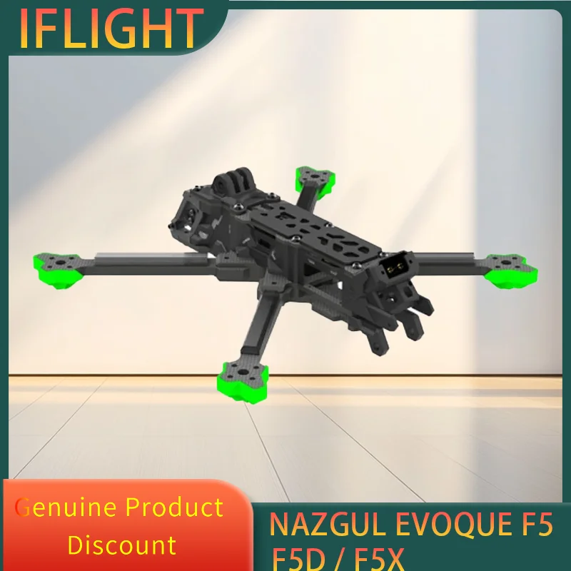 

IFlight Nazgul Evoque F5 V2 Комплект рамы FPV 5-дюймовый F5D / F5X HD / аналоговый (Squashed-X / DeadCat) с рычагом 6 мм для гоночного радиоуправляемого дрона