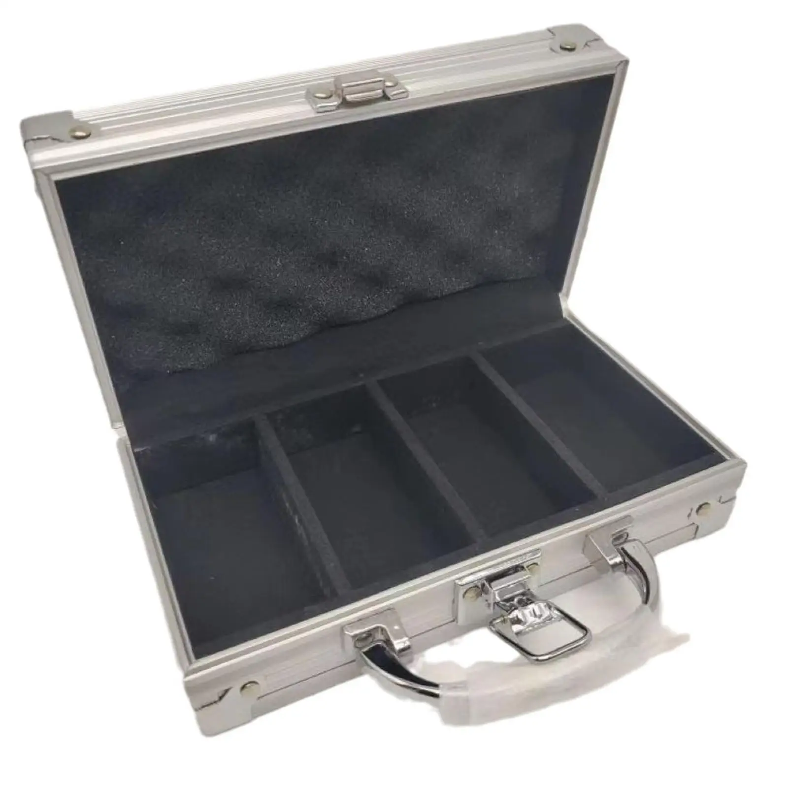 Premium Chip Storage Box with Handle Aluminum Alloy Case for 100 Chips for Family Poker and Game Night