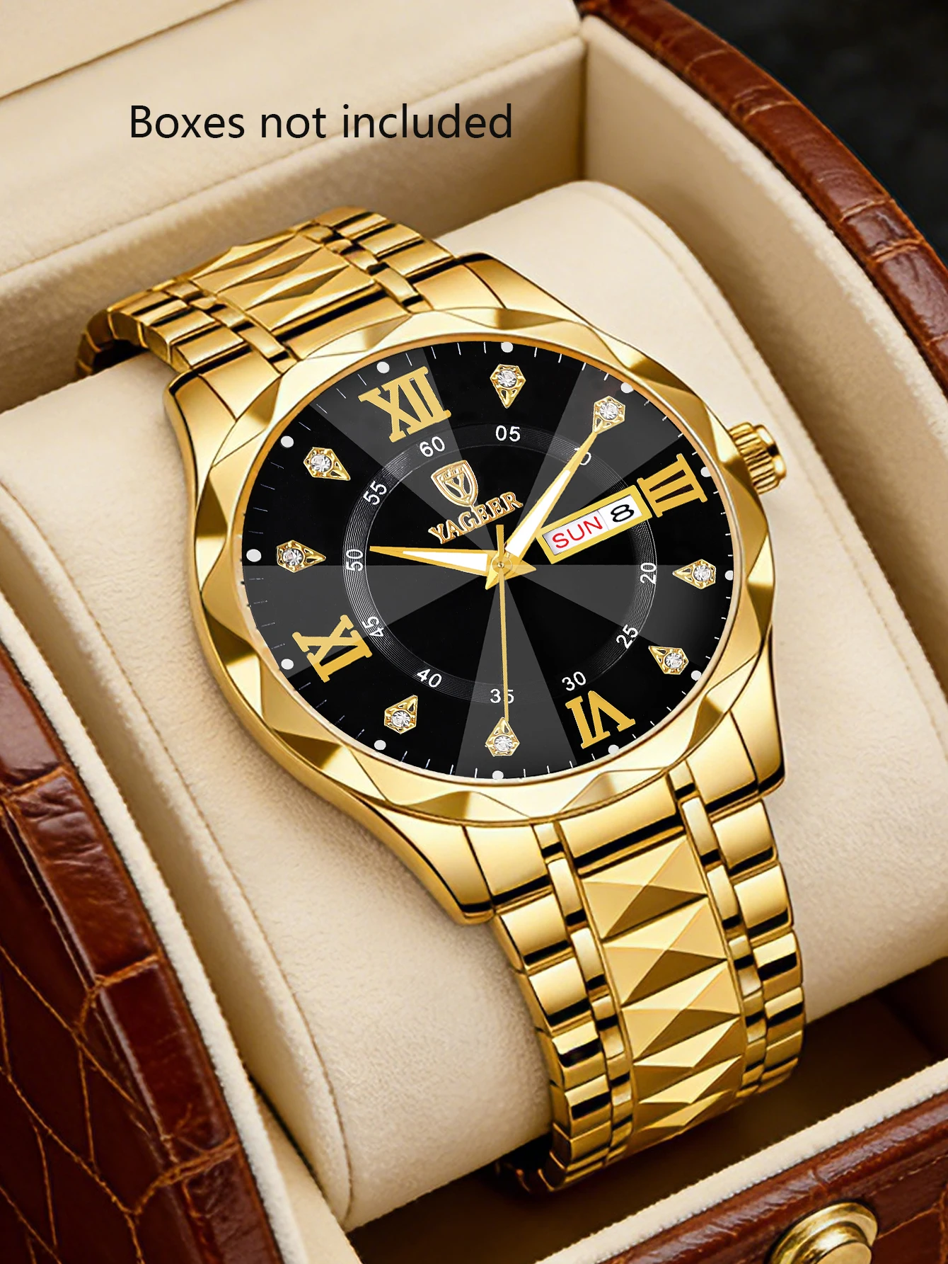 Business Fashion Stainless Steel Men's Roman Luminous Quartz Watch, A Birthday Gift for Him, Suitable for Daily Wear