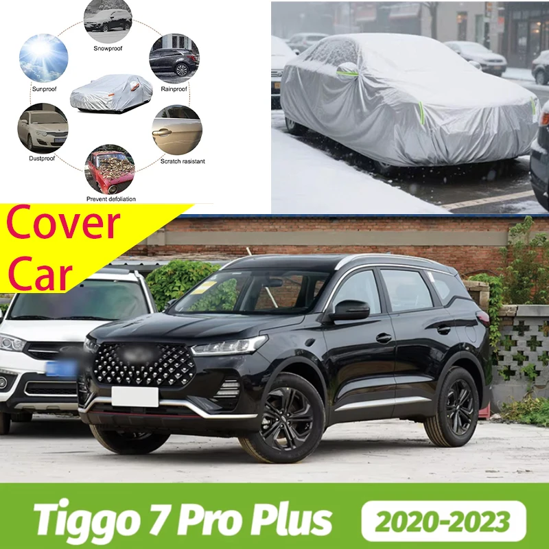 

For Chery Tiggo 7 Pro Plus 2020-2023 2021 Full Car Covers Outdoor Sun Anti UV Rain Snow Dust Protection Oxford Cloth Accessories