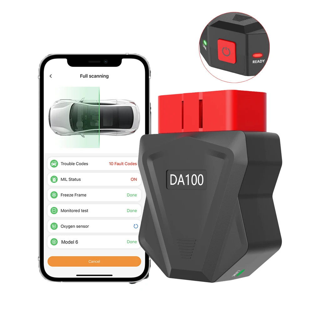 

Сканер OBD2 DA100 с переключателем — считыватель автомобильных кодов, стирающий код неисправности, тест батареи двигателя, автоматический диагностический инструмент