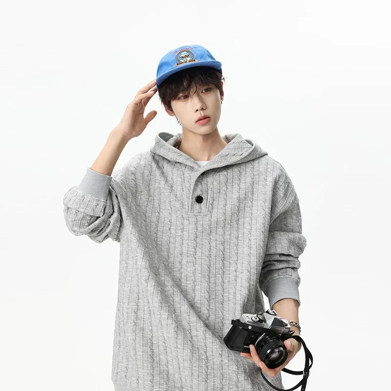Trendy Men Hoodie New Spring Autumn Preppy Style Casual Pullover Sweatshirt Unisex Practical Commuter Urban Streetwear Top Coat