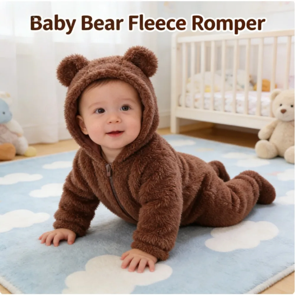 

Baby Winter Fleece Romper Newborn Warm Jumpsuit Outwear Pajamas for Infants and Toddlers