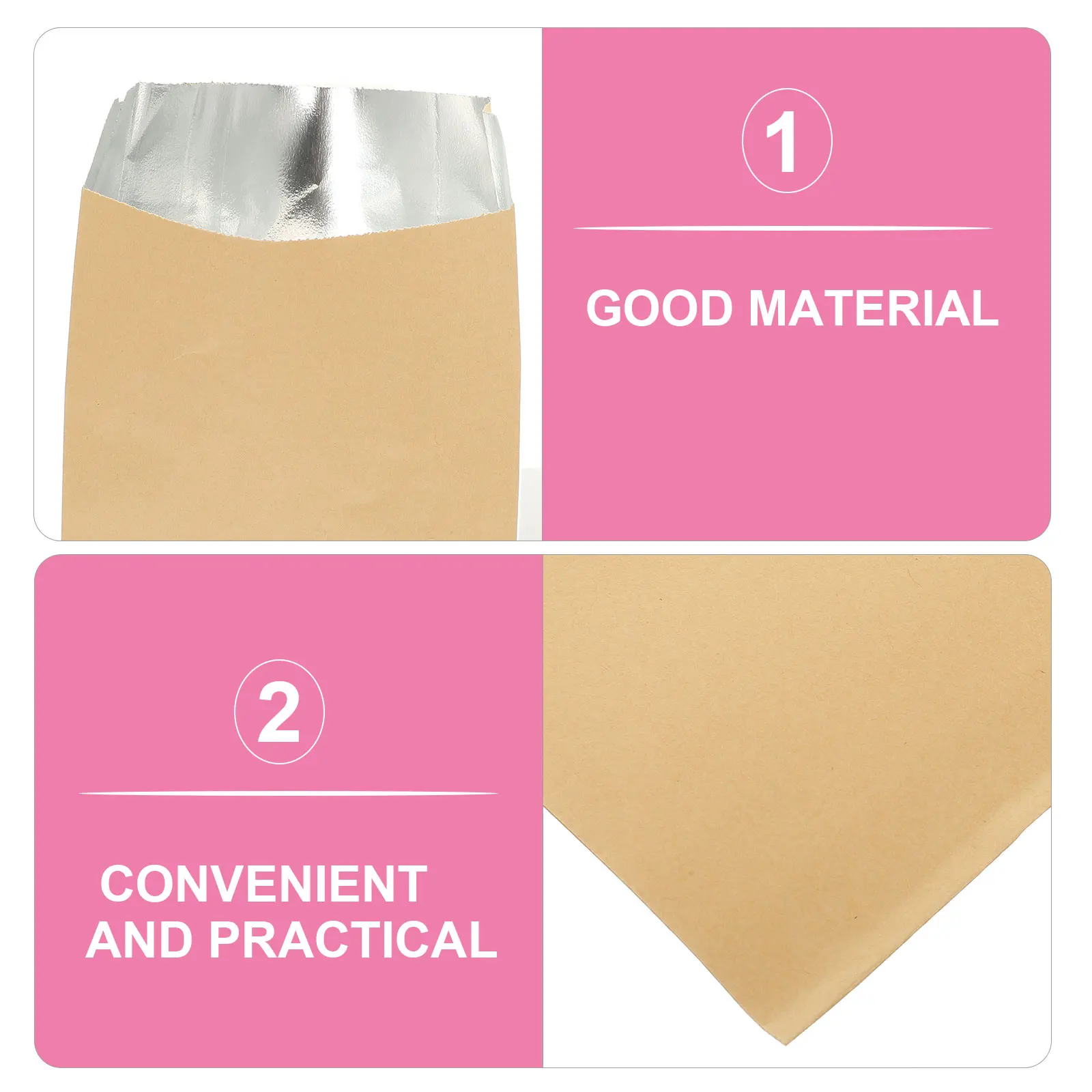 

100Pcs Takeaway Snack Bag Aluminum Foil Oil Proof Disposable Wrapping Bag for Food Packaging Fried Chicken French Fries