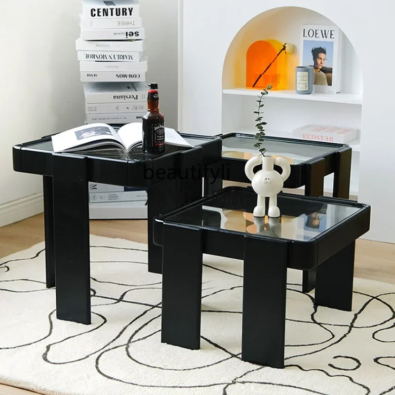 

Glass Coffee Table Height Combination Home Square Simple Living Room Small Apartment Sofa Side Table Table