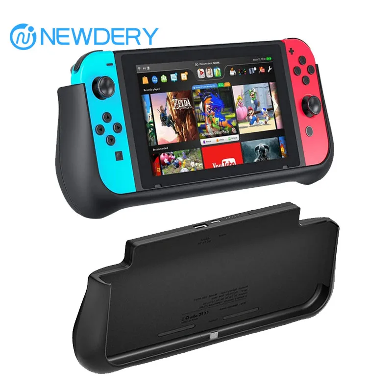 NEWDERY 10000mAh External Battery Station for Nintendo Switch/Switch OLED Backup Charger Case Support PD Quick Charging Power