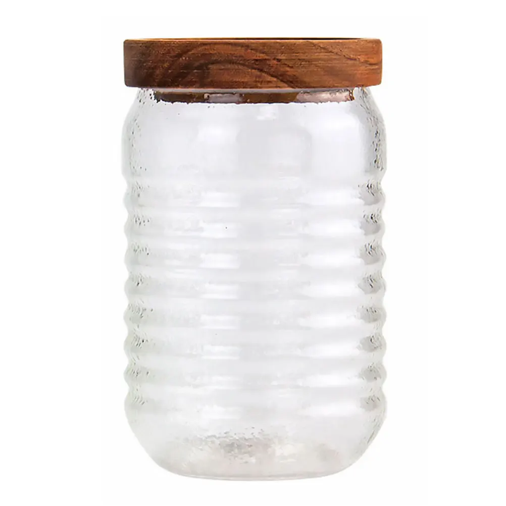 

Sealed Canisters Glass Containers Food Storage Jars Kitchen Bamboo Lid Clear High Grade Safe Long Use Moisture Away