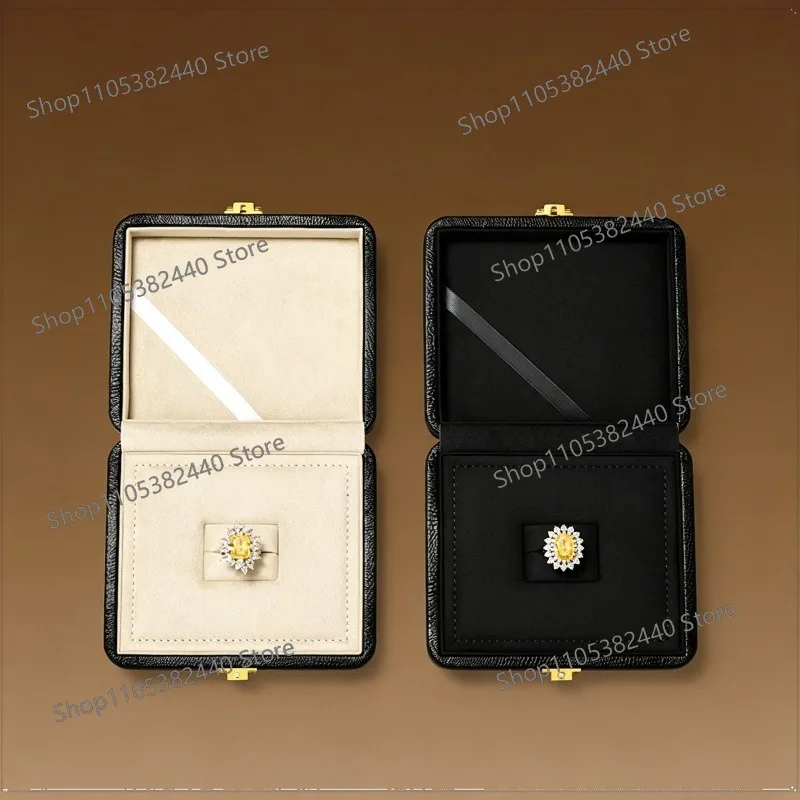 Luxury Leather Jewelry Box Organizer, Ring Necklace Earring Storage Case, High-End Display Packaging Box
